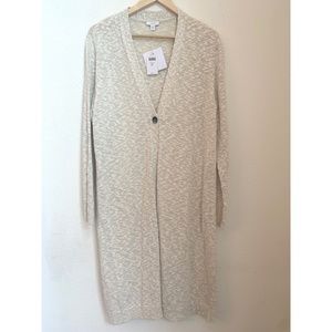 J. Jill Pure Jill Long Cardigan Cardi, Petite Large, "Cream/Oat" New with Tags